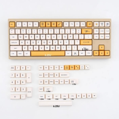 Honey Milk New 104+36 XDA profile Keycap Set Cherry MX PBT DYE Sublimation for Mechanical Gaming Keyboard